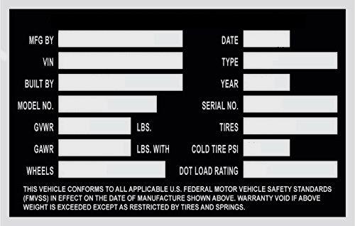 Vehicle Identification Plate Blank